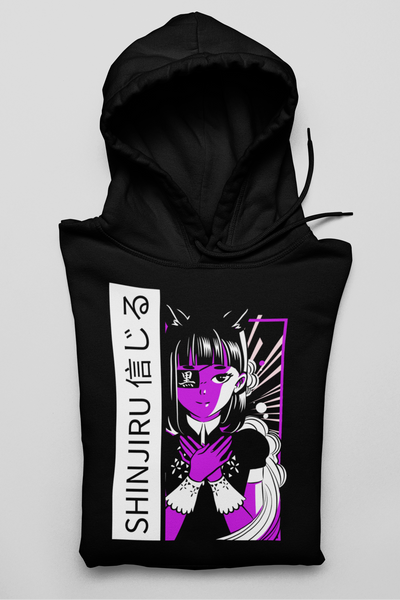 Shinjiru Anime Hoodie - Purple Maid - Unisex Designer Hoodie, Streetwear