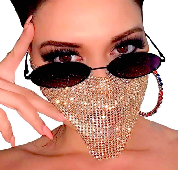 + a glitter face cover for Masquerade Nightclub party +