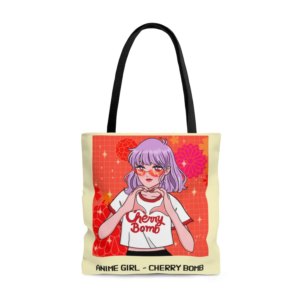 Tokyo Cherry Bomb - Anime Girl Tote Bag